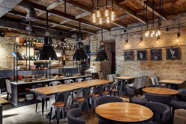 Дизайн кафе, баров, ресторанов: грамотный интерьер в стиле лофт - фото6 Дизайн кафе, баров, ресторанов: грамотный интерьер в стиле лофт - фото6