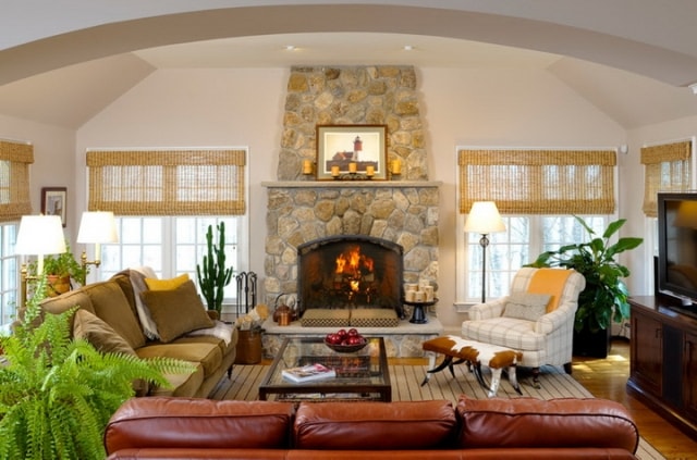 Камины в интерьере загородного дома - фото3