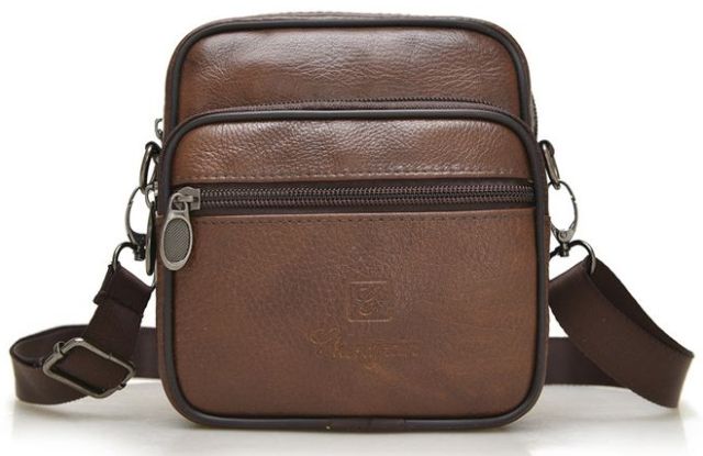 Сумка кожаная мужская через плечо - фото5
