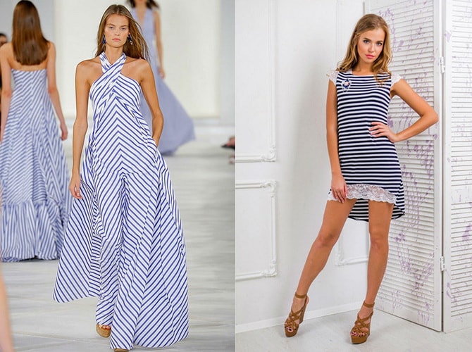 Платье в морском стиле - модный вариант на лето - фото1