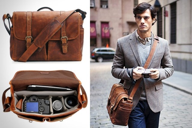 Мужская сумка из натуральной кожи через плечо: обзор, модные образы - фото6