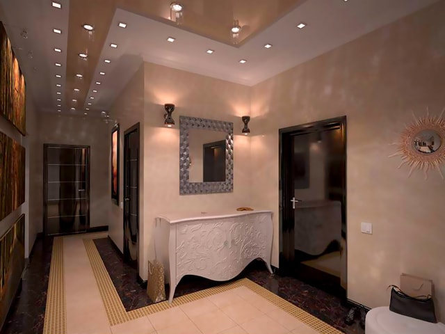 Как расположить точечные светильники на натяжном потолке: фото6