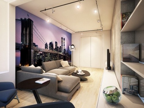 Дизайн гостиной комнаты 17 кв.м (фото 7) в панельном доме